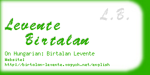 levente birtalan business card